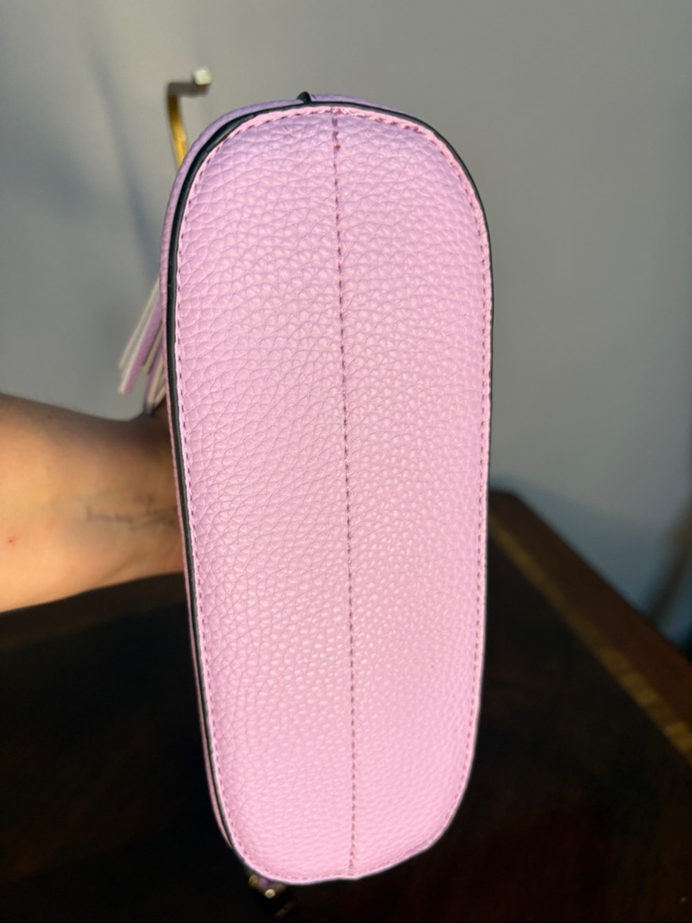 Lavender Crossbody Bag with Tassel Accent - Picture 4 of 7
